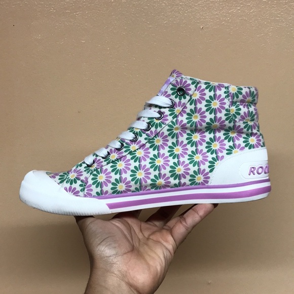 Rocket Dog Jazzin Pastel Floral High Top Sneakers - Picture 5 of 17